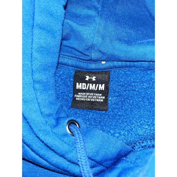 Men’s Under Armour Icon Fleece Hoodie Medium Teal Blue Warm Cozy - Picture 5 of 7